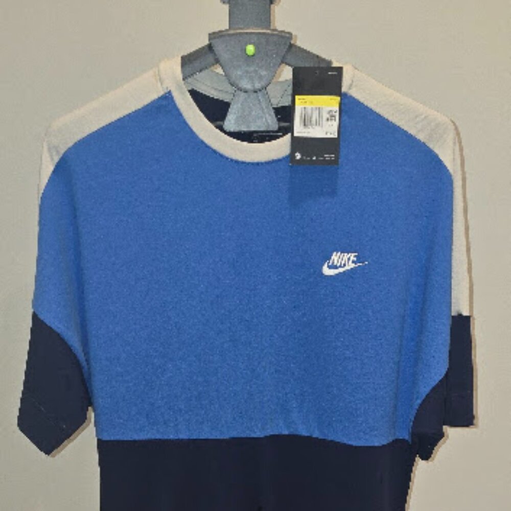 *NEW* Vintage Nike Shirt  Blue & white , White Swoosh Check SMALL